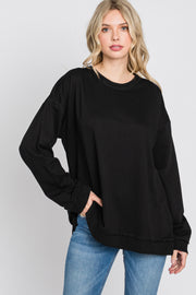 Black Raw Edge Sweatshirt