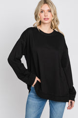 Black Raw Edge Maternity Sweatshirt