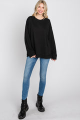 Black Raw Edge Sweatshirt