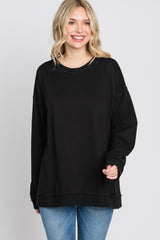 Black Raw Edge Sweatshirt