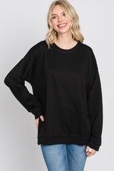 Black Raw Edge Sweatshirt