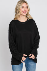 Black Raw Edge Sweatshirt