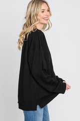 Black Raw Edge Sweatshirt