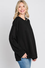 Black Raw Edge Sweatshirt