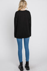 Black Raw Edge Sweatshirt