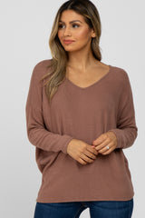 Mocha Soft Dolman Sleeve Maternity Top