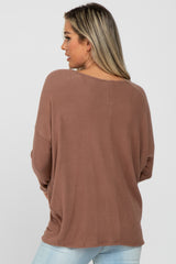 Mocha Soft Dolman Sleeve Maternity Top