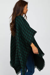 Forest Green Houndstooth Sweater Poncho