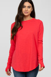 Coral Basic Raglan Long Sleeve Top