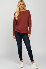 Burgundy Crochet Lace Dolman Sleeve Top