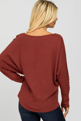 Burgundy Crochet Lace Dolman Sleeve Top