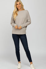 Heather Grey Crochet Lace Dolman Sleeve Top