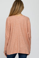 Salmon Dolman Sleeve Soft Knit Top