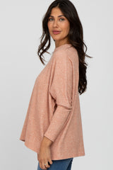 Salmon Dolman Sleeve Soft Knit Top