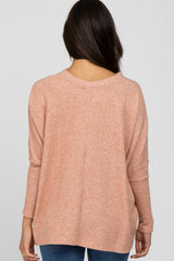 Salmon Dolman Sleeve Soft Knit Top