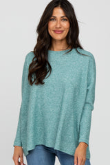 Teal Dolman Sleeve Soft Knit Maternity Top