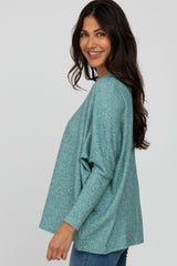 Teal Dolman Sleeve Soft Knit Top