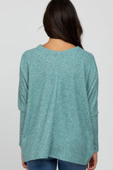 Teal Dolman Sleeve Soft Knit Top