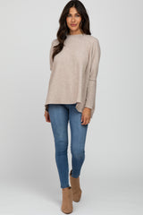 Beige Dolman Sleeve Soft Knit Top