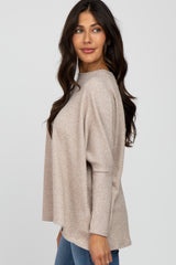 Beige Dolman Sleeve Soft Knit Top