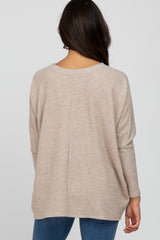 Beige Dolman Sleeve Soft Knit Top