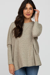 Light Olive Dolman Sleeve Soft Knit Top