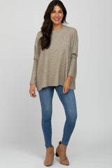 Light Olive Dolman Sleeve Soft Knit Top