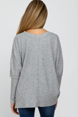 Heather Grey Dolman Sleeve Soft Knit Maternity Top