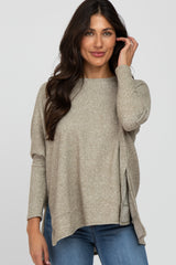 Light Olive Soft Knit Maternity Long Sleeve Top