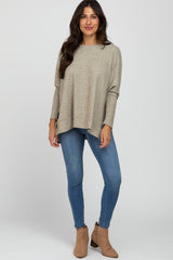 Light Olive Soft Knit Long Sleeve Top