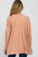 Salmon Soft Knit Maternity Long Sleeve Top