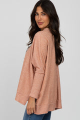 Salmon Soft Knit Long Sleeve Top