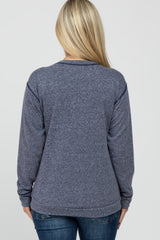 Navy Heather Maternity Long Sleeve Top