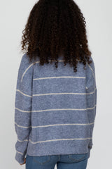 Blue Striped Knit Sweater