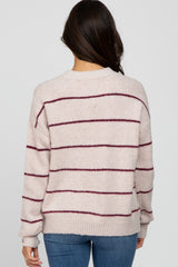 Light Pink Striped Knit Sweater