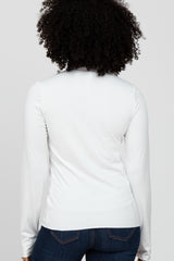 Ivory Ribbed Knit Turtleneck Top