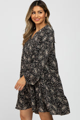 Black Floral Tiered Dress