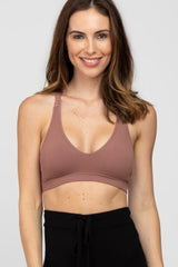 Mauve Lace Racerback Maternity Bralette