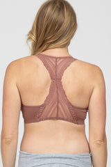 Mauve Lace Racerback Maternity Bralette