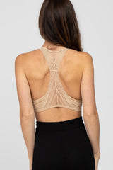 Beige Lace Racerback Bralette