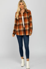 Rust Plaid Brushed Flannel Top