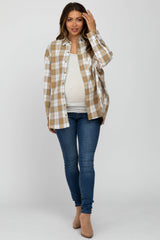 Yellow Plaid Maternity Flannel Top