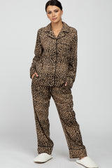 Taupe Leopard Print Pajama Set