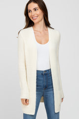 Ivory Fuzzy Knit Cardigan