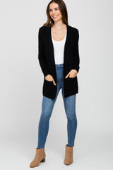 Black Fuzzy Knit Cardigan