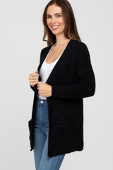 Black Fuzzy Knit Cardigan