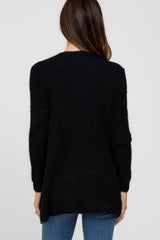 Black Fuzzy Knit Cardigan