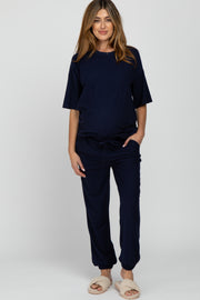 Navy Blue Jogger Maternity Lounge Set