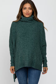 Forest Green Brushed Cowl Neck Poncho Maternity Sweater