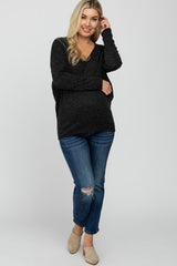 Black Dolman Sleeve Maternity Top